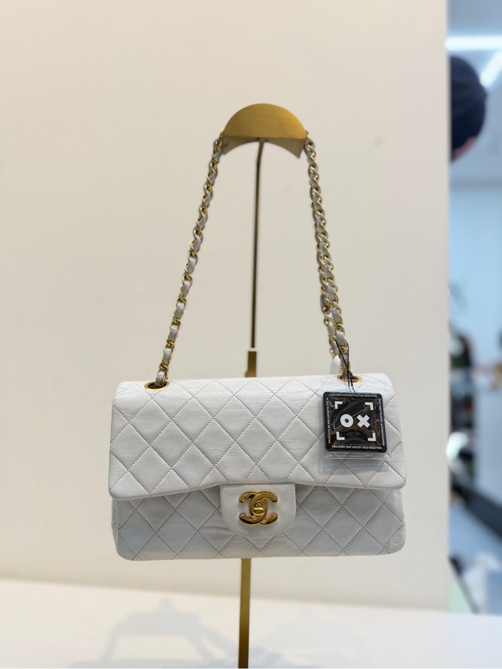 CHANEL White Classic Double Flap Bag